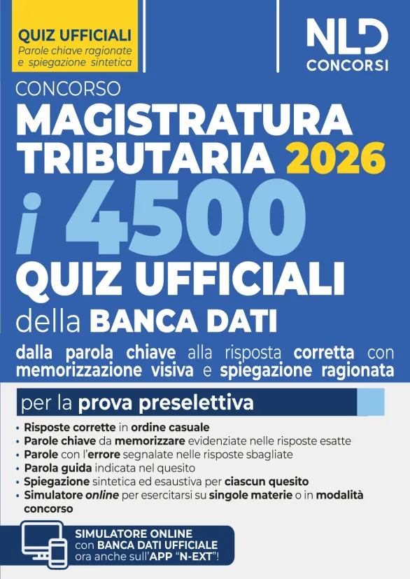 CONCORSO MAGISTRATURA TRIBUTARIA 2026. I