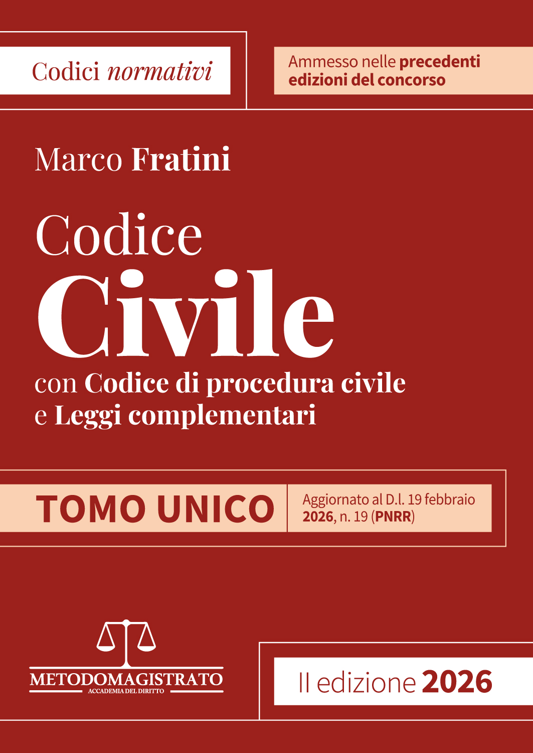 CODICE CIVILE E PROCEDURA MAGISTRATURA 2026